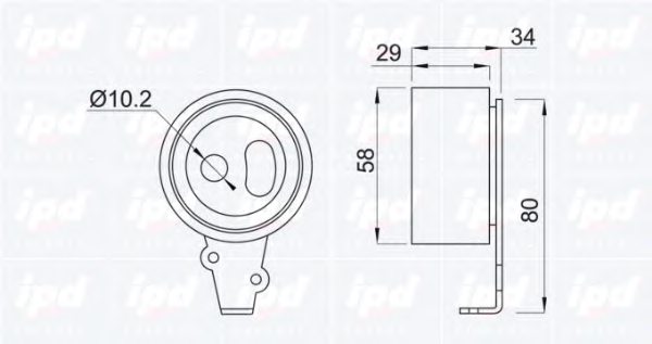 IPD 14-0744 Tensioner Pulley, timing belt